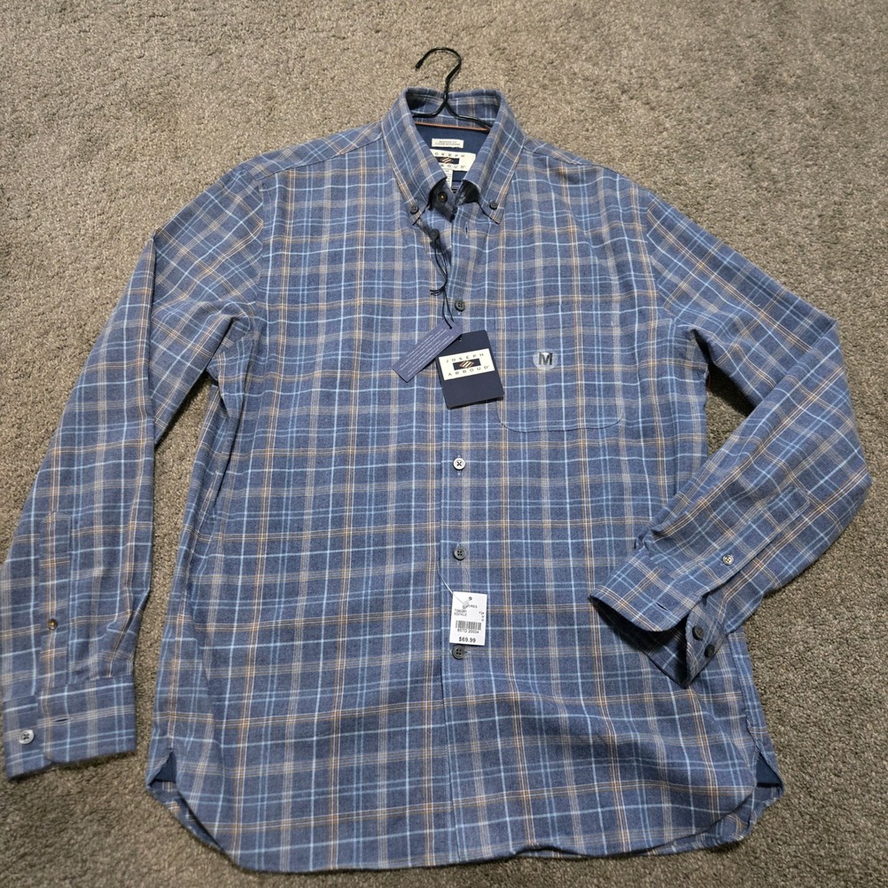 Joseph Abboud Mens Medium Modern Fit Plaid Button Down Long‎ Sleeve Shirt